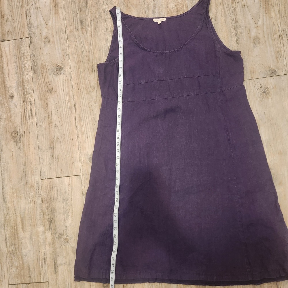 Eileen Fisher Purple 100% Linen Sleeveless Scoop Neck Shift Dress Large - Picture 6 of 7
